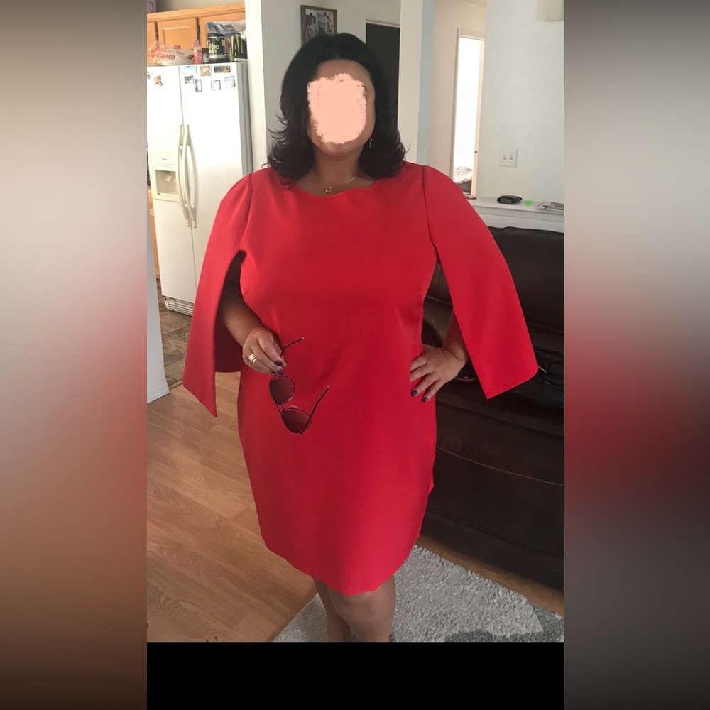 Beautiful plus size party cape dress